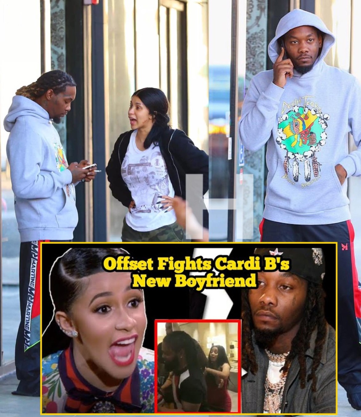 Offset Goes Into Fight As He Catches Cardi B’s New Boyfriend In Their Home Playing With His Kulture.