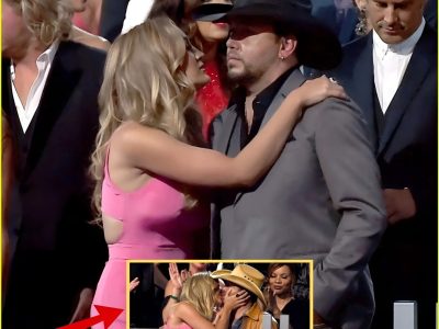 Jason Aldean Shares Kiss With Wife Brittany Kerr After Winning ACM Male Vocalist Of The Year.