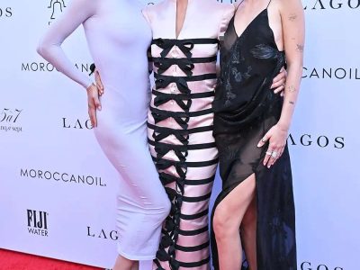 Bows and body-con: Lisa Rinna makes a splash with daughters Amelia and Delilah on red carpet