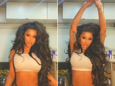 Cardi B Flaunts Voluminous Tresses and Sizzles in Mismatched Underwear in Sensational Dance Video.