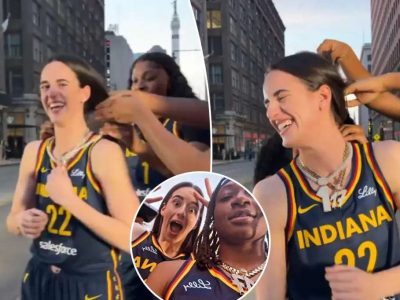 Caitlin Clark already having fun with Indiana Fever teammates during bling-filled photo shoot