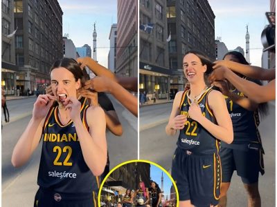 VIDEO: Caitlin Clark engages in humorous and joyful antics with her Indiana Fever teammates during a photo shoot at the Downtown Indy center tonight.