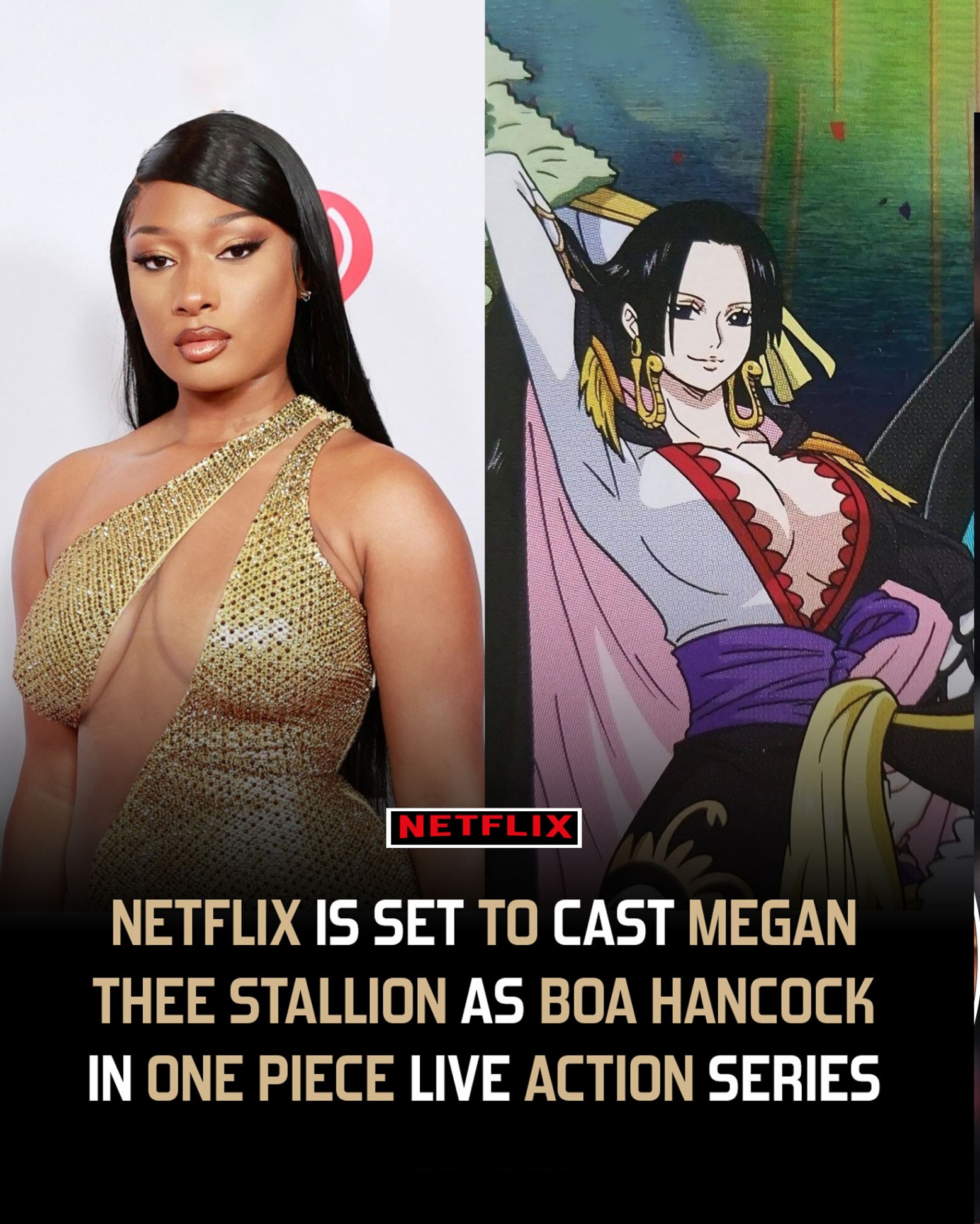 Netflix's One Piece live action series is set to cast Megan Jovan Ruth Pete, real name Megan Thee Stallion, in the role of "Snake Princess" Boa Hancock.