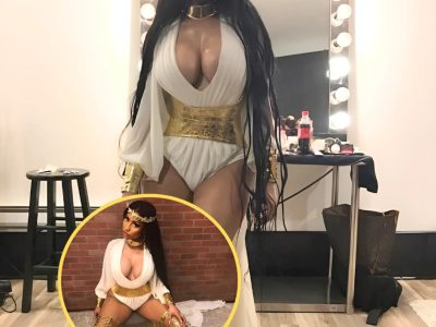 She’s got some front! Nicki Minaj puts on VERY busty display in Roman-inspired bodysuit for ‘secret’ photo shoot celebrating new songs