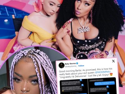 Nicki Minaj is described as "delusional" in purported texts by Ice Spice, according to Baby Storme.