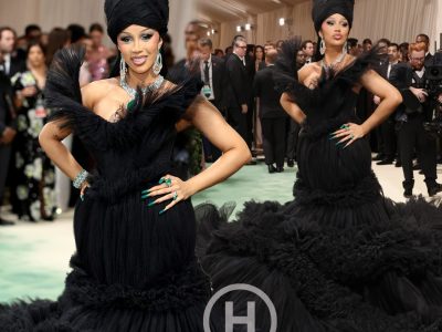 Cardi B's Met Gala Ball Gown Is So Big That It Swallowed the Steps of the Museum.